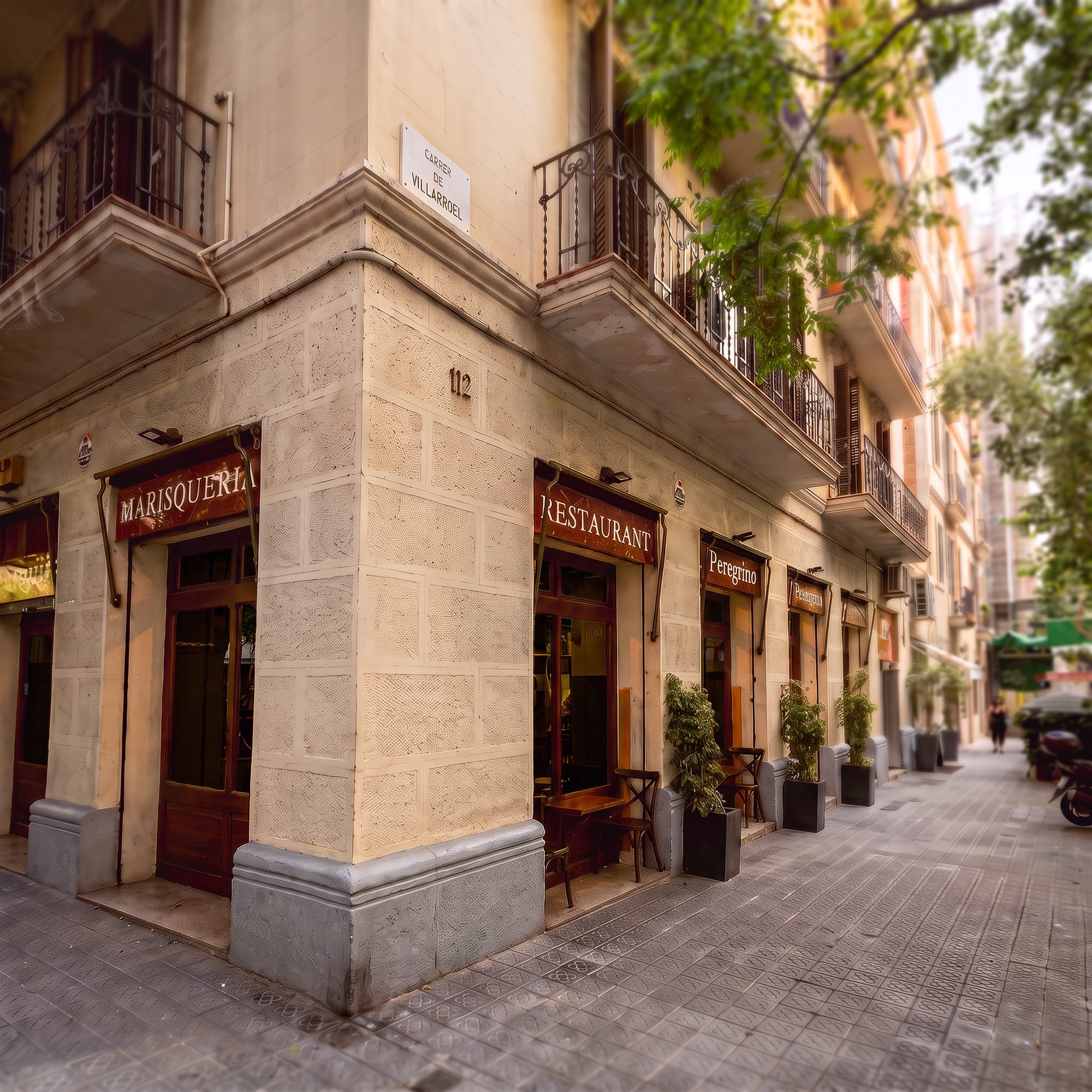 Fachada de O'Peregrino en el Eixample